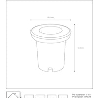 Lucide BILTIN LED ground spot IP67 Sand Matt Black Ø108mm GU10 220-240V outdoor inground light
