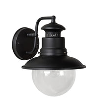 Lucide FIGO outdoor wall light, round 215mm, E27 socket, IP44 Black steel aluminium housing