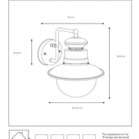 Lucide FIGO outdoor wall light, round 215mm, E27 socket, IP44 Black steel aluminium housing