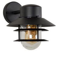 Applique da parete Lucide ZICO Nera, Esterno/Interno, 1x portalampada E27, max 60W, IP44, Corpo in Acciaio Inox/Alluminio
