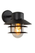 Applique da parete Lucide ZICO Nera, Esterno/Interno, 1x portalampada E27, max 60W, IP44, Corpo in Acciaio Inox/Alluminio