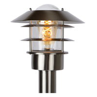 Lucide Zico outdoor lantern post, IP44 stainless steel, 1xE27 60W max, 1000mm height classic design