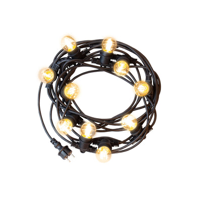 Spectrum 10m LED string lights with 10x E27 fittings, 3000K, IP20