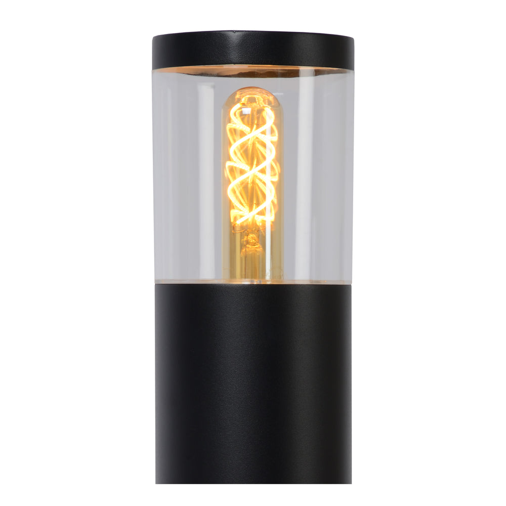 Lucide Fedor outdoor pedestal light, E27 socket, IP44, stainless steel Black, 490mm height