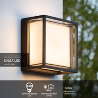 Lucide SINGA LED wall light indoor outdoor 10W 3000K IP54 Black die-cast aluminum modern design