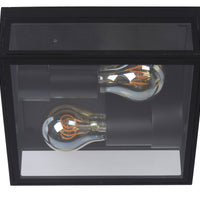 Lucide DUKAN Plafoniera LED Nero, 2xE27, IP65, alluminio pressofuso, 220x220mm interno esterno