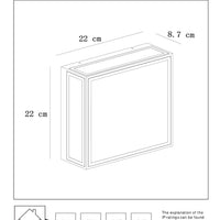 Lucide DUKAN Plafoniera LED Nero, 2xE27, IP65, alluminio pressofuso, 220x220mm interno esterno