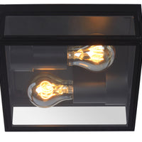 Lucide DUKAN Plafoniera LED Nero, 2xE27, IP65, alluminio pressofuso, 220x220mm interno esterno