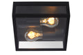 Lucide DUKAN Plafoniera LED Nero, 2xE27, IP65, alluminio pressofuso, 220x220mm interno esterno