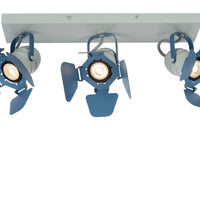 Faretto da soffitto Lucide PICTO per cameretta bambini, 3xGU10, 35W max, Metallo, Blu Grigio, IP20, design moderno