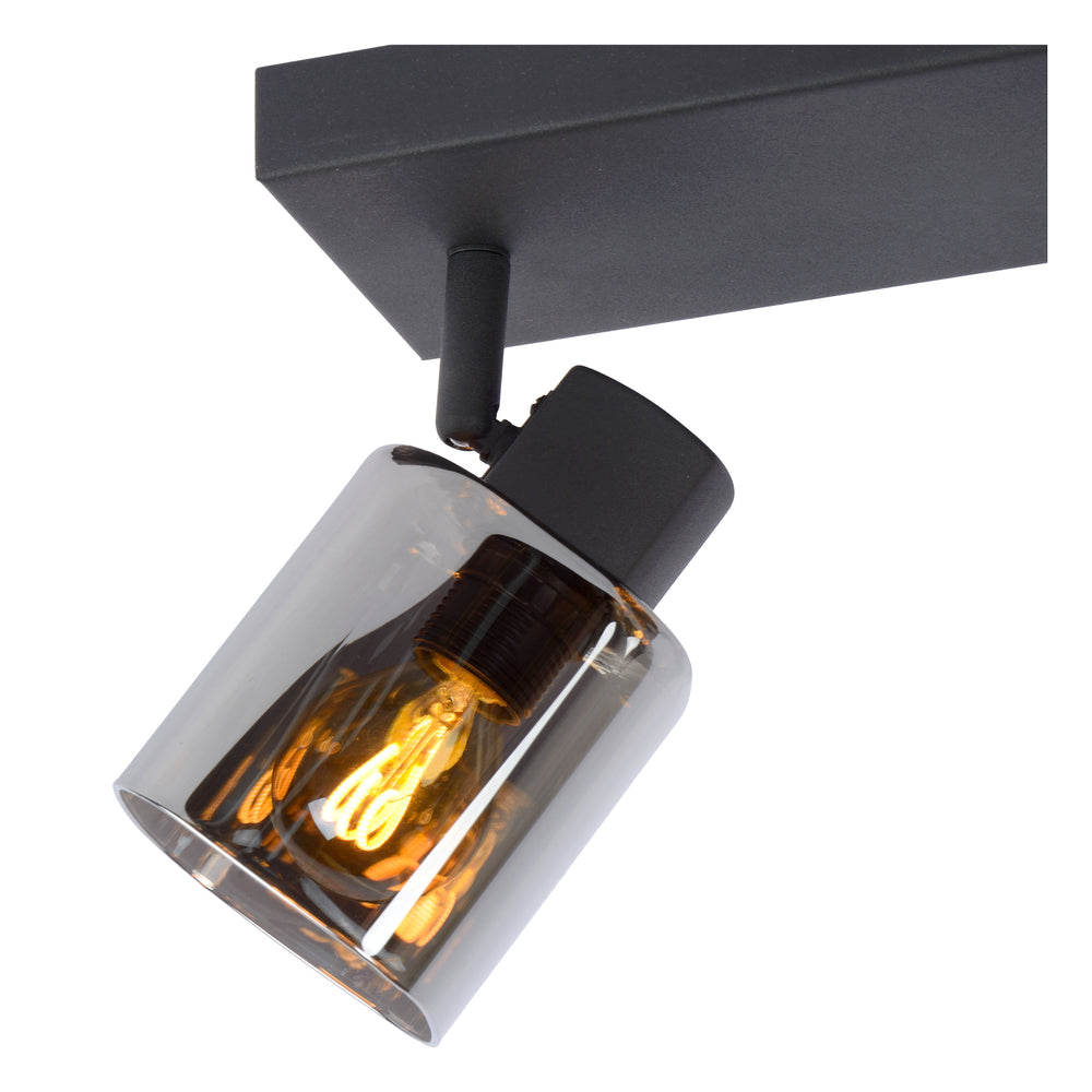 Lucide ALION faretto da soffitto 3xE14 Nero, lampada da interno in metallo retrò regolabile, IP20, dimmerabile 230V