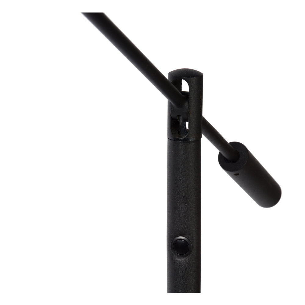 Lucide ANSELMO lampada da lettura da terra LED, 9W 3000K dimmerabile, altezza 1400mm, Nero Sabbia Opaco, Metallo, IP20