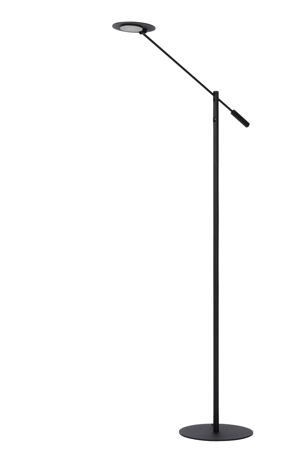 Lucide ANSELMO lampada da lettura da terra LED, 9W 3000K dimmerabile, altezza 1400mm, Nero Sabbia Opaco, Metallo, IP20