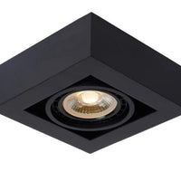 Lucide ZEFIX Faretto da soffitto LED, dim to warm, GU10 12W 2200K-3000K, orientabile, quadrato, Nero, IP20