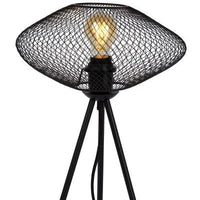 Lampada da tavolo Lucide MESH LED, design ovale in metallo, attacco E27, max 40W, 220-240V, IP20, Nero Opaco, 300x300x410mm