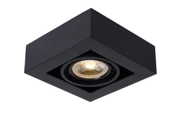 Lucide ZEFIX Faretto da soffitto LED, dim to warm, GU10 12W 2200K-3000K, orientabile, quadrato, Nero, IP20