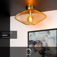 Lucide MESH ceiling light, 1xE27, 40W max, IP20, Sandy Gold metal, 450x450x240mm modern design