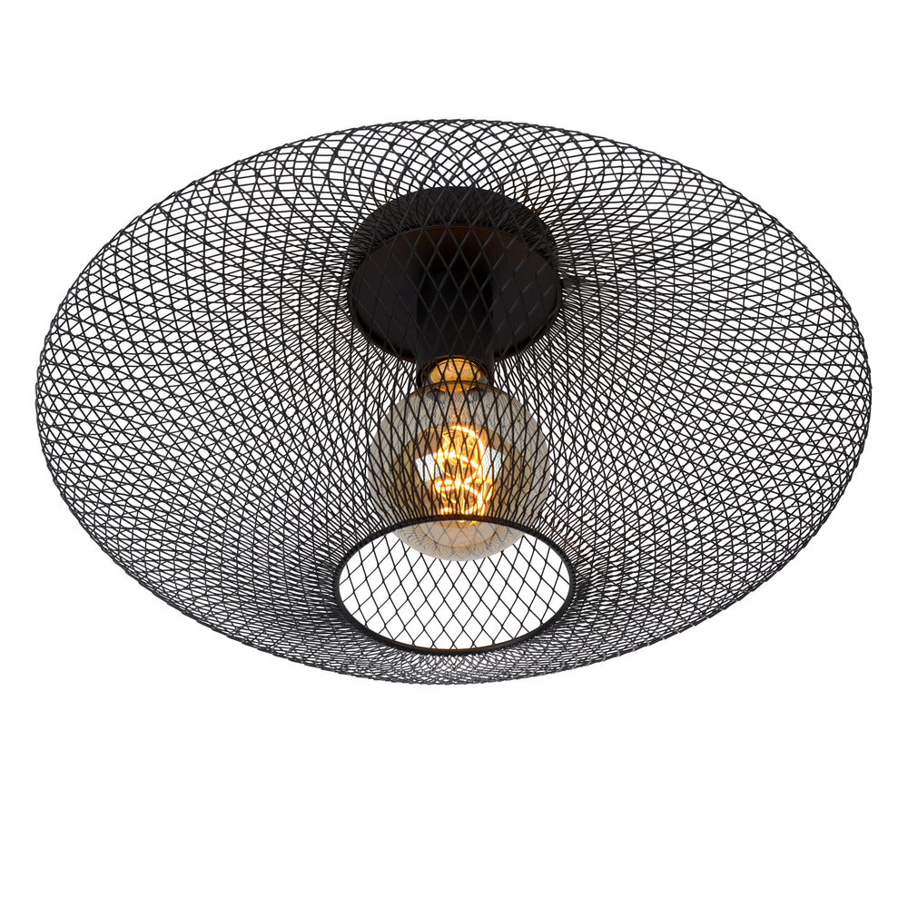 Plafoniera Lucide MESH Ø45cm, attacco E27, 220-240V, max 40W, metallo nero opaco, design moderno IP20