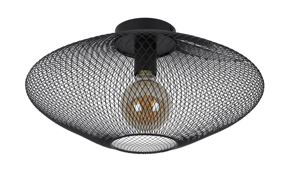 Plafoniera Lucide MESH Ø45cm, attacco E27, 220-240V, max 40W, metallo nero opaco, design moderno IP20