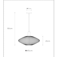 Lampada a sospensione Lucide Mesh 45 cm, attacco E27, altezza regolabile, metallo nero opaco e oro sabbiato, IP20
