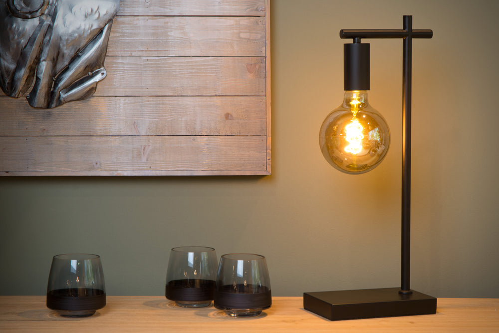 Lucide LEANNE table lamp, E27 socket, 40W max, 220-240V, IP20, modern matt Black metal, 52cm height
