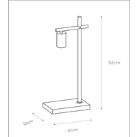 Lucide LEANNE table lamp, E27 socket, 40W max, 220-240V, IP20, modern matt Black metal, 52cm height