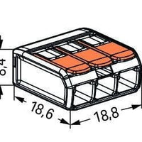 Morsetto di connessione Wago 3 poli 4mm² IP20 221-413 50 pezzi per una gestione dei cavi semplice
