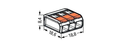 Morsetto di connessione Wago 3 poli 4mm² IP20 221-413 50 pezzi per una gestione dei cavi semplice