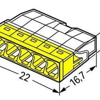 Splice connector 5-way WAGO 2273-205 for 0.5-2.5 mm² wires, IP20, CE & RoHS certified, 100 pieces package