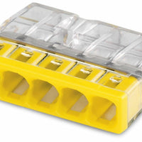 Connettore LED WAGO 5 vie 0.5-2.5mm², IP20, 220-240V, morsetto compatto a innesto rapido, certificato CE RoHS