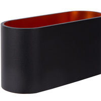 Lampada da parete Lucide XERA, design ovale moderno, 1xG9, luce verso l’alto e verso il basso, Alluminio Nero, IP20