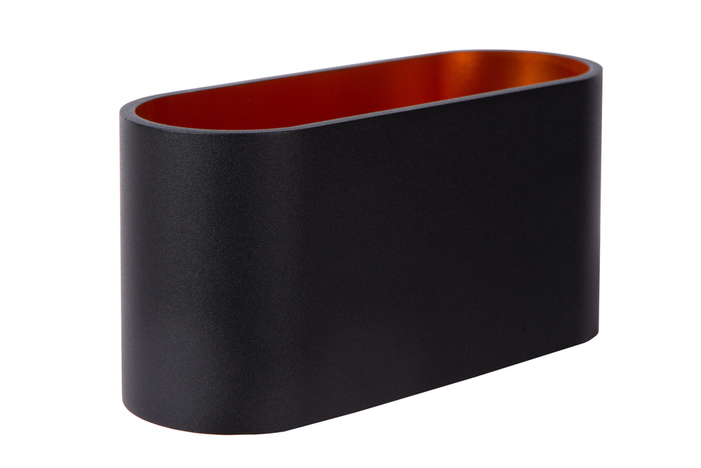 Lampada da parete Lucide XERA, design ovale moderno, 1xG9, luce verso l’alto e verso il basso, Alluminio Nero, IP20