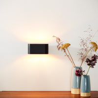 Lampada da parete Lucide XERA, design ovale moderno, 1xG9, luce verso l’alto e verso il basso, Alluminio Nero, IP20