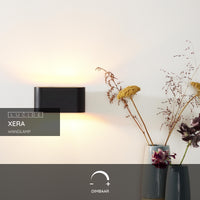 Lampada da parete Lucide XERA, design ovale moderno, 1xG9, luce verso l’alto e verso il basso, Alluminio Nero, IP20