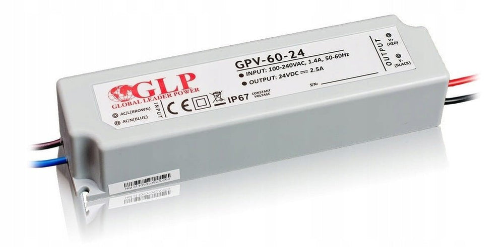Adattatore di alimentazione LED GLP 24V 60W 2.5A impermeabile IP67