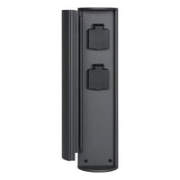Colonna prese elettriche da esterno Lucide IP44, prese con messa a terra Tipo F, finitura in alluminio antracite, altezza 40 cm