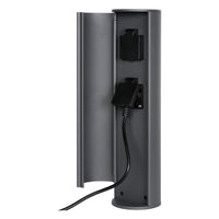Colonna prese elettriche da esterno Lucide IP44, prese con messa a terra Tipo F, finitura in alluminio antracite, altezza 40 cm