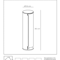 Colonna prese elettriche da esterno Lucide IP44, prese con messa a terra Tipo F, finitura in alluminio antracite, altezza 40 cm