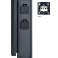 Colonna prese elettriche da esterno Lucide IP44, prese con messa a terra Tipo F, finitura in alluminio antracite, altezza 40 cm