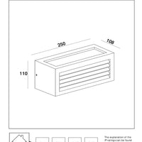 Applique da parete Lucide DIMO Antracite, interno esterno, portalampada E27, IP54, corpo in alluminio rettangolare