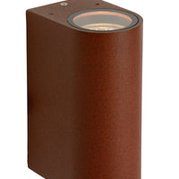 Lucide BOOGY wall light indoor outdoor 2xGU10 IP44 Rusty aluminum modern up down lighting