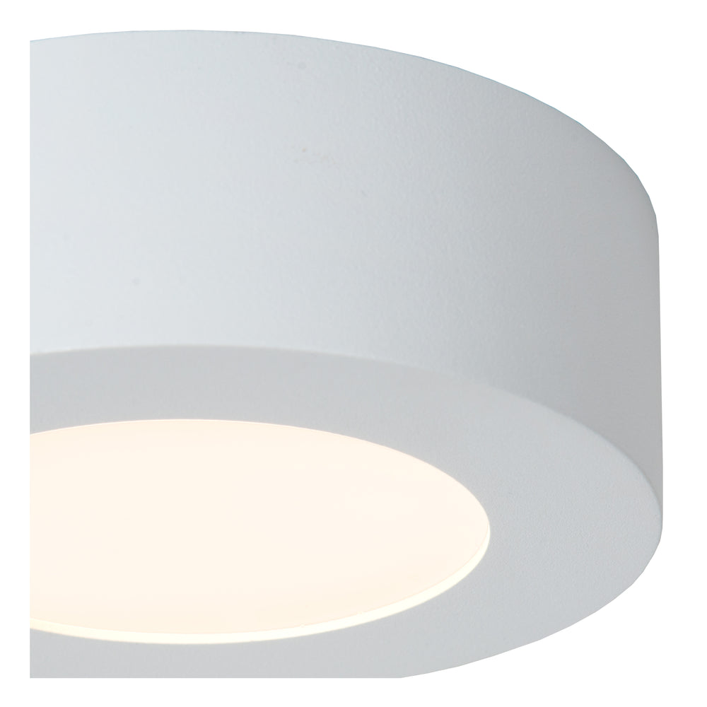 Lucide BRICE LED bathroom ceiling light, round 8W 3000K dimmable, IP44 White Ø117mm