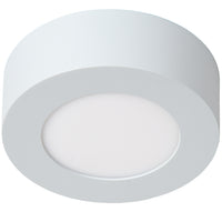 Lucide BRICE LED bathroom ceiling light, round 8W 3000K dimmable, IP44 White Ø117mm