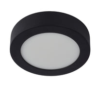 Lucide BRICE plafoniera LED da bagno, 12W 3000K dimmerabile, IP44 rotonda Nera Ø18cm