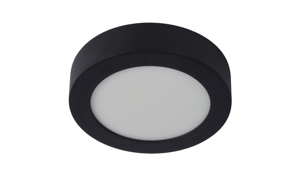 Lucide BRICE plafoniera LED da bagno, 12W 3000K dimmerabile, IP44 rotonda Nera Ø18cm