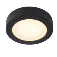 Lucide BRICE plafoniera LED da bagno, 12W 3000K dimmerabile, IP44 rotonda Nera Ø18cm