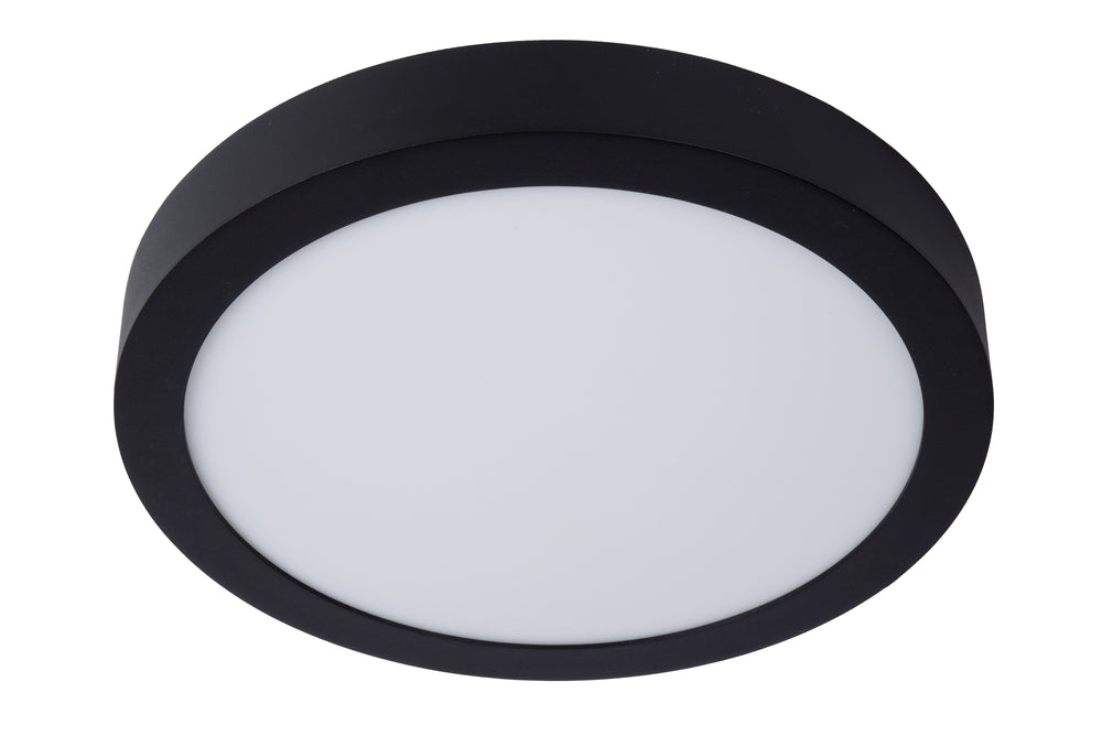 Lucide BRICE plafoniera LED, 30W 3000K dimmerabile, IP44 rotonda 30cm, Nero Opaco, illuminazione moderna per bagno