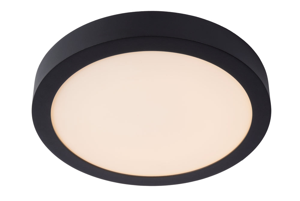 Lucide BRICE plafoniera LED, 30W 3000K dimmerabile, IP44 rotonda 30cm, Nero Opaco, illuminazione moderna per bagno