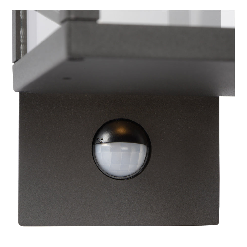 Lucide CLAIRETTE applique a LED 13W 3000K IP54 con sensore di movimento PIR e corpo in antracite