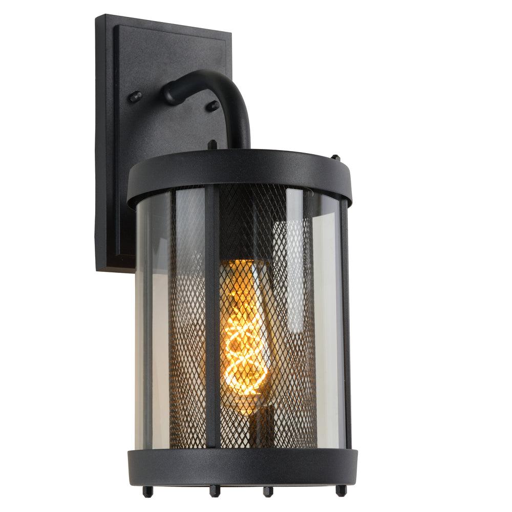 Lucide Makkum applique da parete, 1xE27, lampada da esterno e interno IP23, metallo Nero Opaco, 220-240V, max 60W